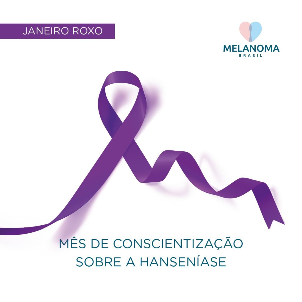 Imagem mostrando a fita do Janeiro Roxo, mês de consientização sobre a hanseníase